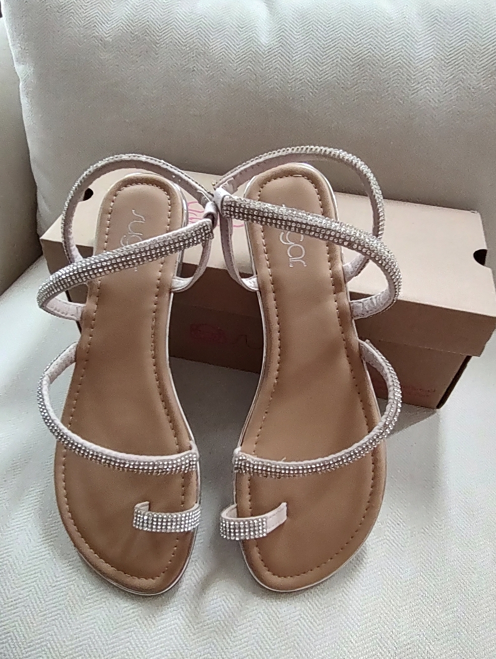 Sugar Rhinestone Strap Sandals NIB - Picture 2 of 4